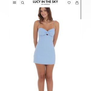 Lucy In The Sky Front Twist Dress in Blue Size XXS